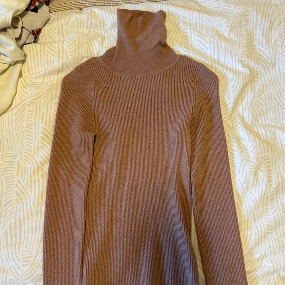 Ribbed salmon Express turtleneck